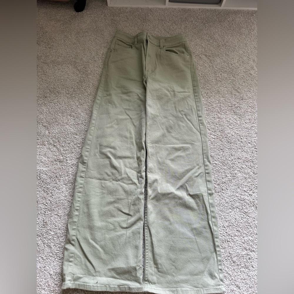 Green H&M wide leg pants